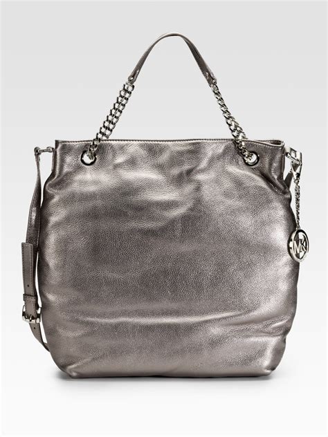 michael kors jet set chain shoulder tote gunmetal|michael kors jet set duffle.